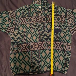 Patagonia Synchilla Montana Aztec Print Quarter button XL
